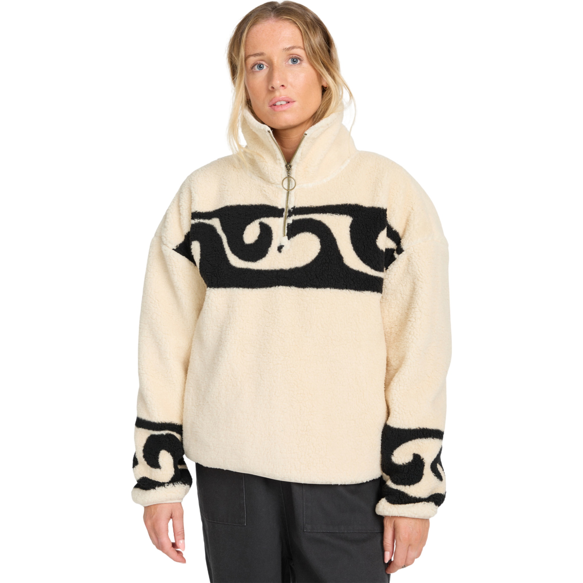 2025 Billabong Dames Dont You Pullover Met Halve Rits EBJPF00119 - Whitecap